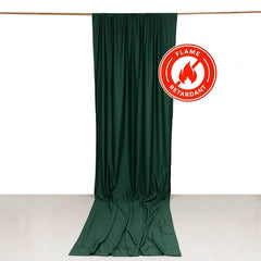 Hunter Emerald Green Scuba Polyester Event Curtain Drapes, Durable Flame Resistant Backdrop Event Panel Wrinkle Free with Rod Pockets - 5ftx14ft