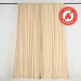 2 Pack Champagne Scuba Polyester Event Curtain Drapes, Durable Flame Resistant Backdrop Event Panels Wrinkle Free with Rod Pockets - 10ftx10ft