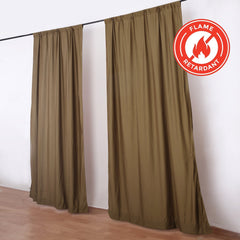 2 Pack Taupe Scuba Polyester Event Curtain Drapes, Durable Flame Resistant Backdrop Event Panels Wrinkle Free with Rod Pockets - 10ftx10ft