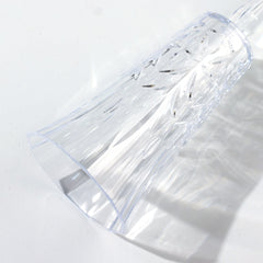 6 Pack 6oz Shatterproof Plastic Champagne Flutes with Embossed Leaf Pattern, Clear Reusable Cocktail Wine Glasses - 8.5"