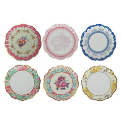 48 Pack Vintage Floral Mini Paper Plates - 3.5" Disposable Plates for Snacks, Dips