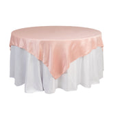 Lamour Satin 72"x72" Table Overlay Square Tablecloth Dusty Rose - Smooth Finish Table Topper