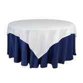 Lamour Satin 72"x72" Table Overlay Square Tablecloth White - Smooth Finish for Luxurious Events