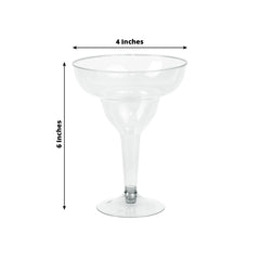 20-Pack Plastic Margarita Glasses Clear - Sturdy Disposable Glasses for Pina Coladas 10oz