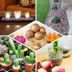 2Lbs White Pebble Stone Vase Fillers, Decorative Crushed Gravel