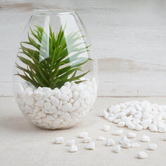 2Lbs White Pebble Stone Vase Fillers, Decorative Crushed Gravel