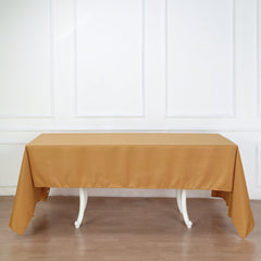 Premium Polyester 60"x126" Rectangle Tablecloth Gold - Stain-Resistant 220GSM Finish Table Cover