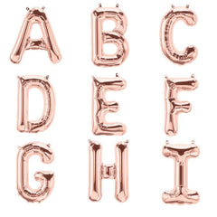13" Matte Blush Letter and Number Balloons, Mylar Foil Alphabet Balloons