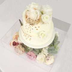Acrylic Cake Box Stand Pedestal Riser Transparent Clear - Decorative Display for Weddings 18"x18"