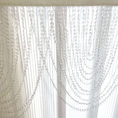 2 Pack Acrylic Crystal Beaded Curtain Valance with Polyester Rod Pocket, 23"x42" Triple Swag Diamond Cut Doorway Curtains