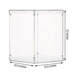 12" Clear Mirrored Acrylic Display Box, Transparent Pedestal Riser with Interchangeable Lid and Base