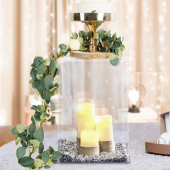 Acrylic Pedestal Riser Display Box Transparent Clear - Functional Centerpiece for Weddings and Parties 16"