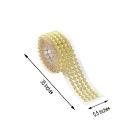 3ft Gold Stick-On Rhinestone Tape, DIY Self Adhesive Diamond Gemstone Stickers