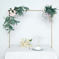Over The Table Metal Rod Stand with Clamps Gold - Sturdy Adjustable Table Flower Arch Balloon Backdrop Frame Stand for Exquisite Event Setup & Decor 42"
