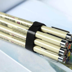 12 Pack 8" Black Reusable Fastening Velcro Cable Ties, Adjustable Hook and Loop Cord Organization Straps