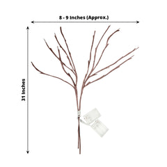 3-Pack LED Twig Lights Brown Tree Design - Artificial Warm White Lighted Branches with 60 Bulbs 28.5"