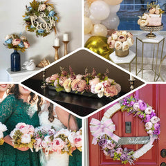 2 Pack 19" Burgundy Artificial Peony Flower Wedding Bouquets, Faux Silk Flower Arrangements