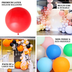2 Pack 32" Large Balloons Helium or Air Latex Balloons Pastel Yellow