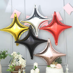 3 Pack 23" Shiny Red Quadrangle Star Mylar Foil Helium Air Balloon