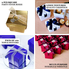 100 Pack 2.5"x2.5"x1.5" Chocolate Brown Party Favor Candy Gift Boxes