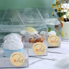 500Pcs 1.5" Baked With Love Stickers Roll, Cookie and Bakery Box Labels - Round