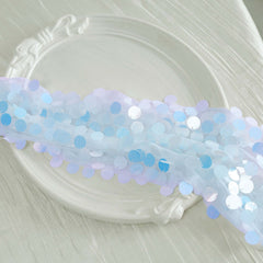 Big Payette Sequin 13"x108" Table Runner Iridescent Blue - Dazzling Design