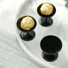 12-Pack Dessert Cup Candy Dishes Black - Decorative Mini Pedestal Stands for Treats 2"