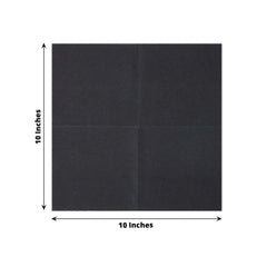 20-Pack Paper Linen-Like Cocktail Napkins Black - Disposable 5"x5" Airlaid Soft Napkins for Events