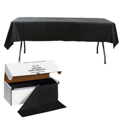 Plastic Table Cover Roll Black with Slide Cutter - Customizable Disposable Tablecloth Roll 54"x300ft