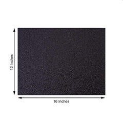 6-Pack Placemats Glitter Design Black Sparkle Rectangle - Non-Slip Decorative Dining Table Mats 12"x18"