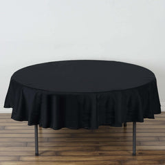100% Cotton 70" Round Tablecloth Black Linen - Sophisticated, Soft & Breathable Table Cover