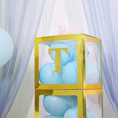 4 Pack 5" Metallic Gold Alphabet Stickers Banner, Customizable Stick on Gold Letters - T