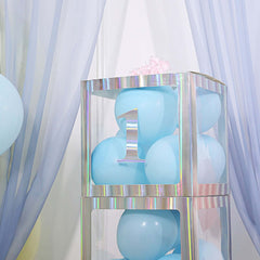 4-Pack Stickers Banner Custom 0-9 Number "1" Design Iridescent - Milestone Age and Date Stick-On Numbers 5"