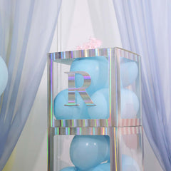 4 Pack 5" Iridescent Alphabet Stickers Banner, Customizable Stick on Letters - R