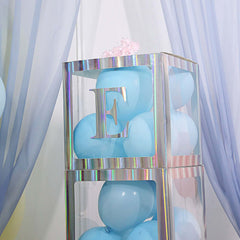 4 Pack 5" Iridescent Alphabet Stickers Banner, Customizable Stick on Letters - E