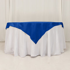 Cotton Blend 54"x54" Table Overlay Square Tablecloth Royal - Wrinkle-Resistant Table Topper