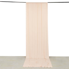 Blush 4-Way Stretch Spandex Event Curtain Drapes, Wrinkle Free Backdrop Event Panel with Rod Pockets - 5ftx14ft