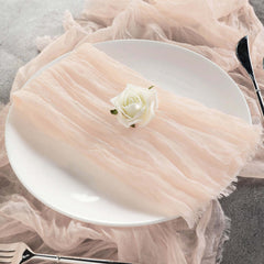 5 Pack Gauze Cheesecloth 24"x19" Napkins Blush Reusable Dinner Napkins