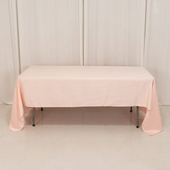 Lamour Satin 60"x126" Rectangle Tablecloth Blush - Soft & Silk-Like Table Cover