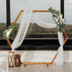 Set of 2 Silk Rose Floral Swag Wedding Arch Flowers in Cream Blush with Eucalyptus Leaves, Large Artificial Flower Arrangement Garlands - 24",42"