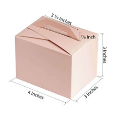 100 Pack 4"x3"x3" Blush Tote Party Favor Candy Gift Boxes