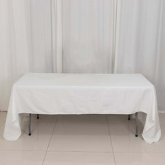 100% Cotton 60"x126" Rectangle Tablecloth White Linen - Sophisticated, Soft & Breathable Table Cover