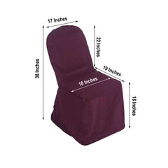 Polyester Slip On Banquet Chair Covers Burgundy - Stain-Resistant Reusable Durable Fabric