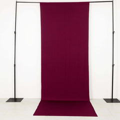 Burgundy 4-Way Stretch Spandex Event Curtain Drapes, Wrinkle Free Backdrop Event Panel with Rod Pockets - 5ftx14ft