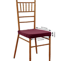 Velvet Chair Cushion Protector Stretch with Tie for Dining Chairs Burgundy - Durable Cover for Formal Gatherings