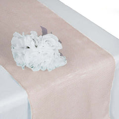 Burlap Jute 14"x108" Table Runner Blush - Rustic Boho Chic Tabletop Decor