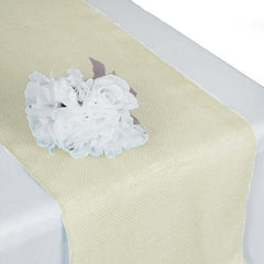 Burlap Jute 14"x108" Table Runner Ivory - Rustic Boho Chic Tabletop Decor