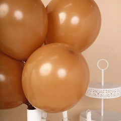 25 Pack 12" Matte Pastel Caramel Helium or Air Latex Party Balloons