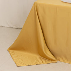 Lamour Satin 90"x132" Rectangle Tablecloth Champagne - Soft & Silk-Like Seamless Table Cover