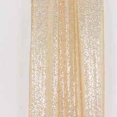 2 Pack Champagne Sequin Event Curtain Drapes with Rod Pockets, Seamless Backdrop Event Panels - 8ftx2ft